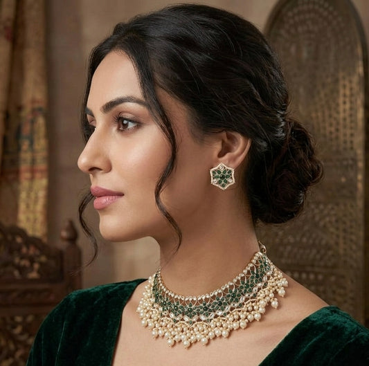 Emerald Veda Necklace Set