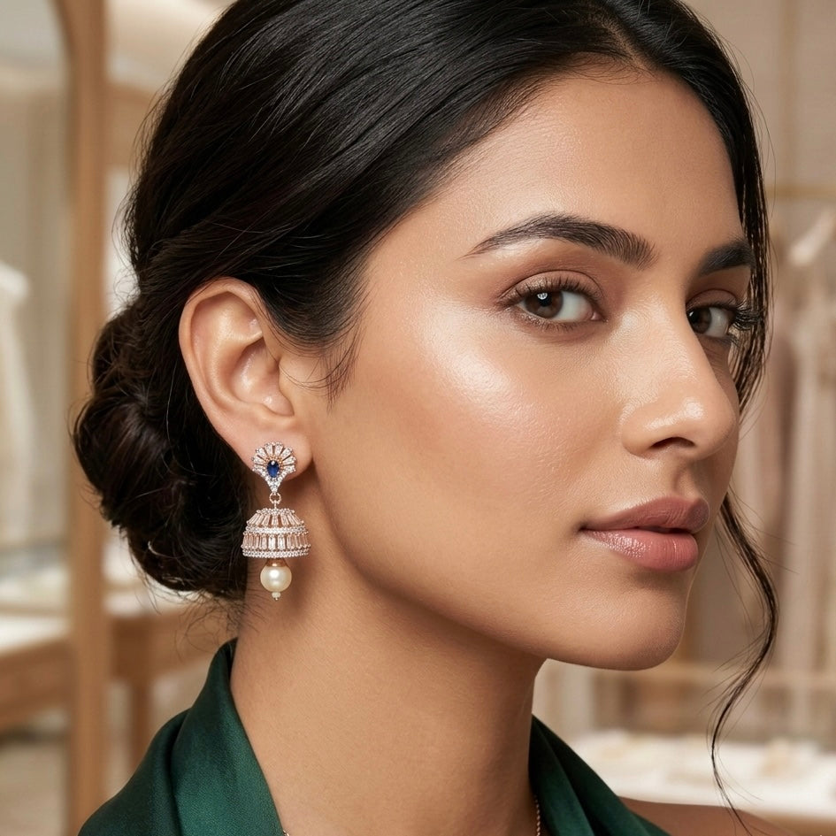Handmade Cz Jhumkas