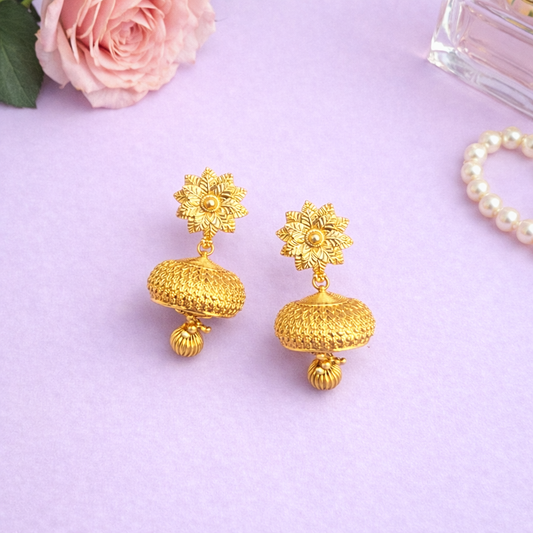 Gold Plated Flower Jhumkas