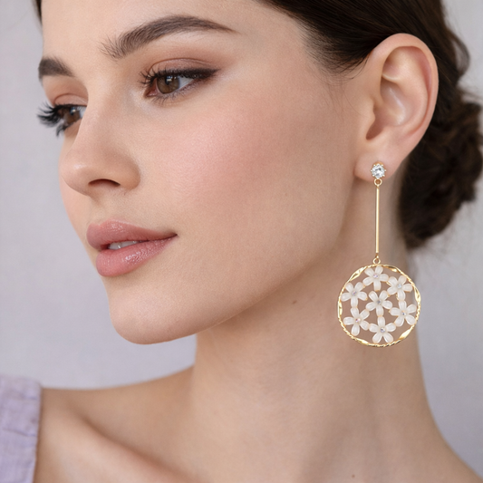 Gold Plated Flower Earrings