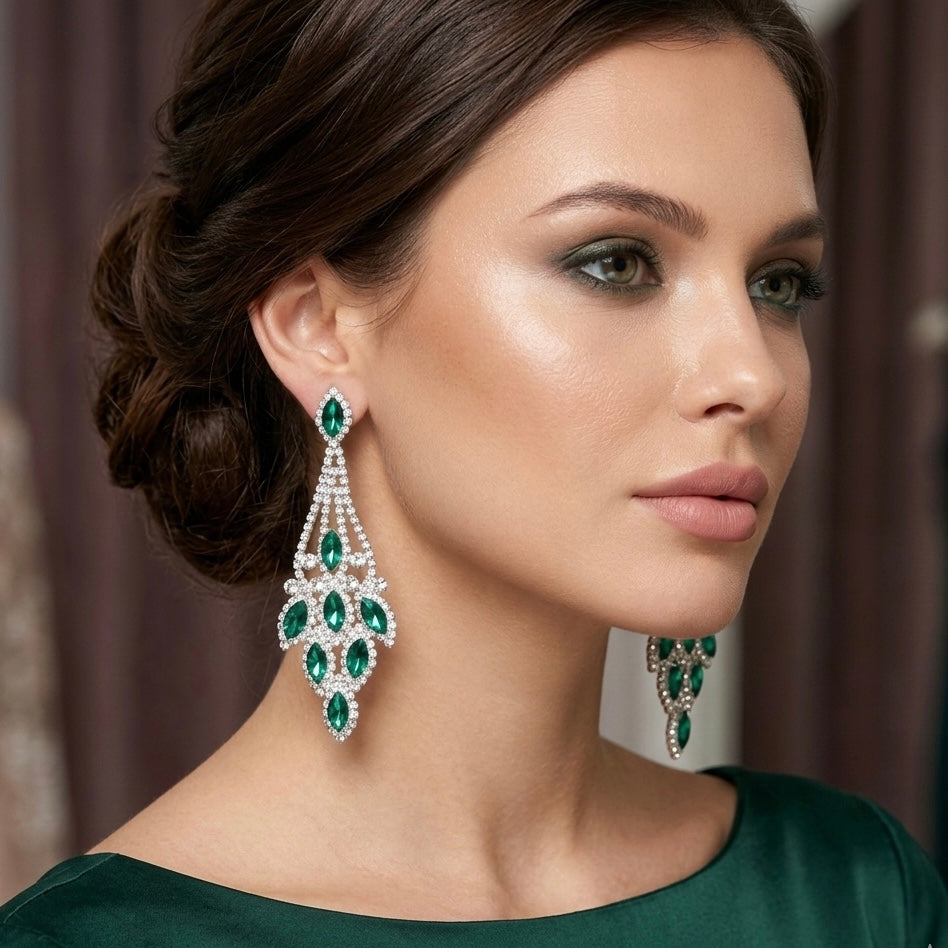 Sparkling Ruby/Emerald Earrings