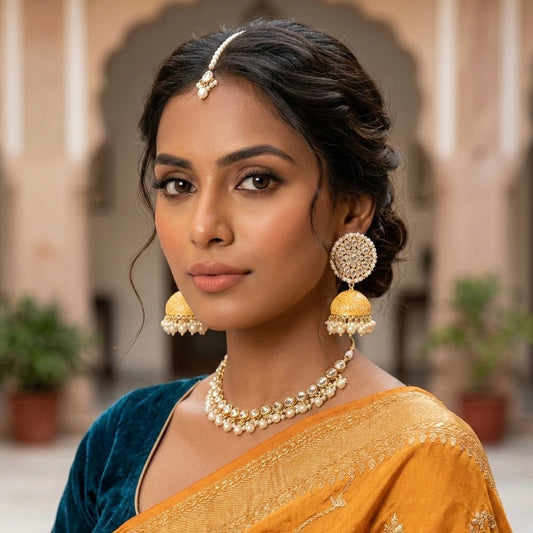 Oversized Peach Jhumkas
