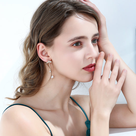 Pearl Fish Tail Earrings
