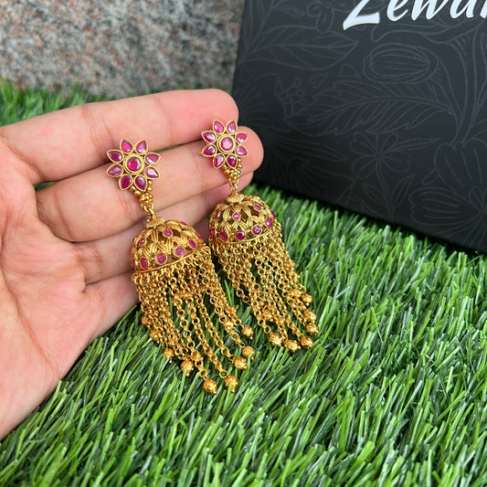 Antique Ruby Jhumkas