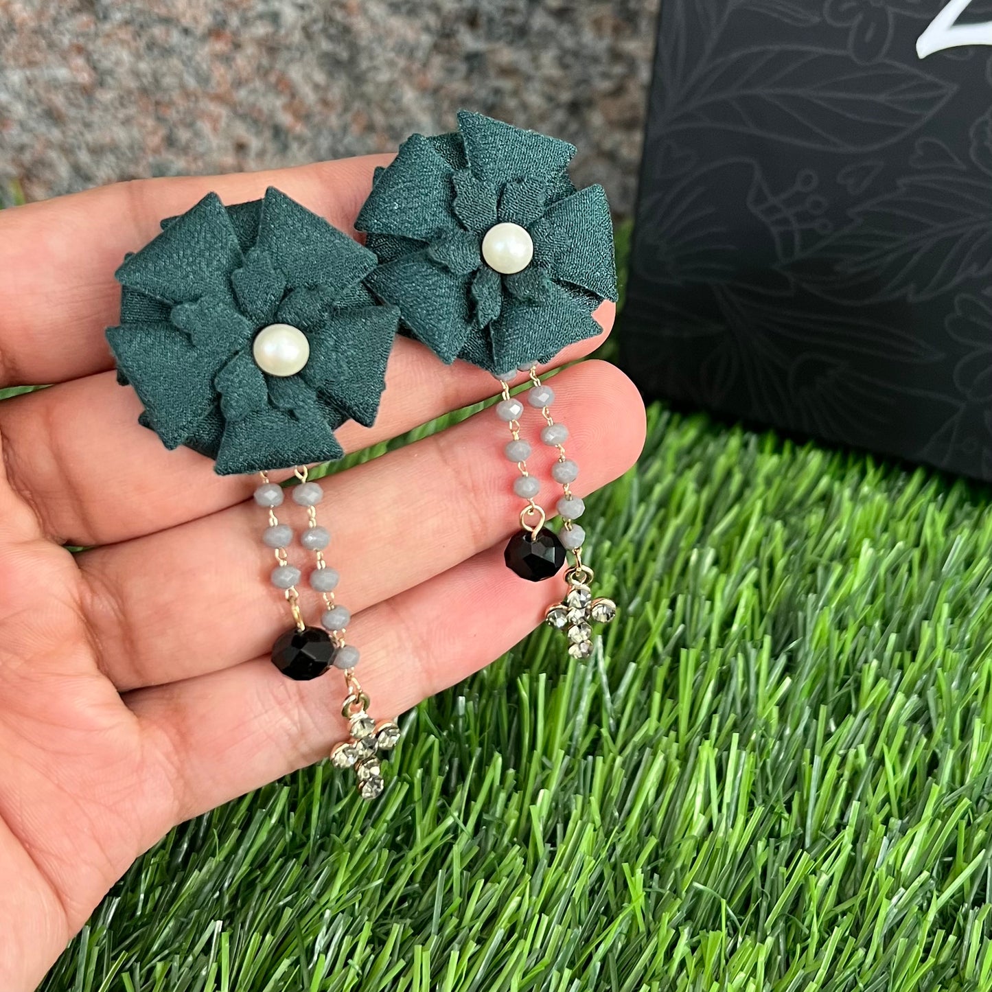 Vintage Fabric Flower Earring