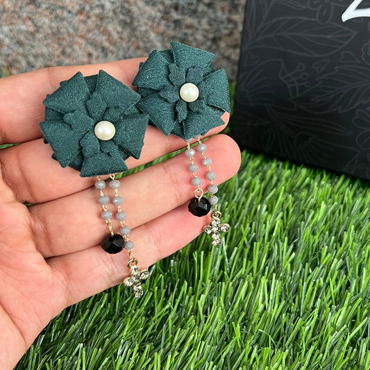 Vintage Fabric Flower Earring