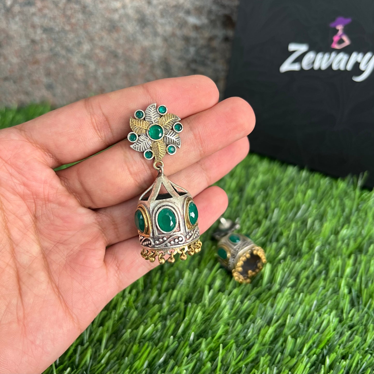 Dual Tone Festive Jhumkas