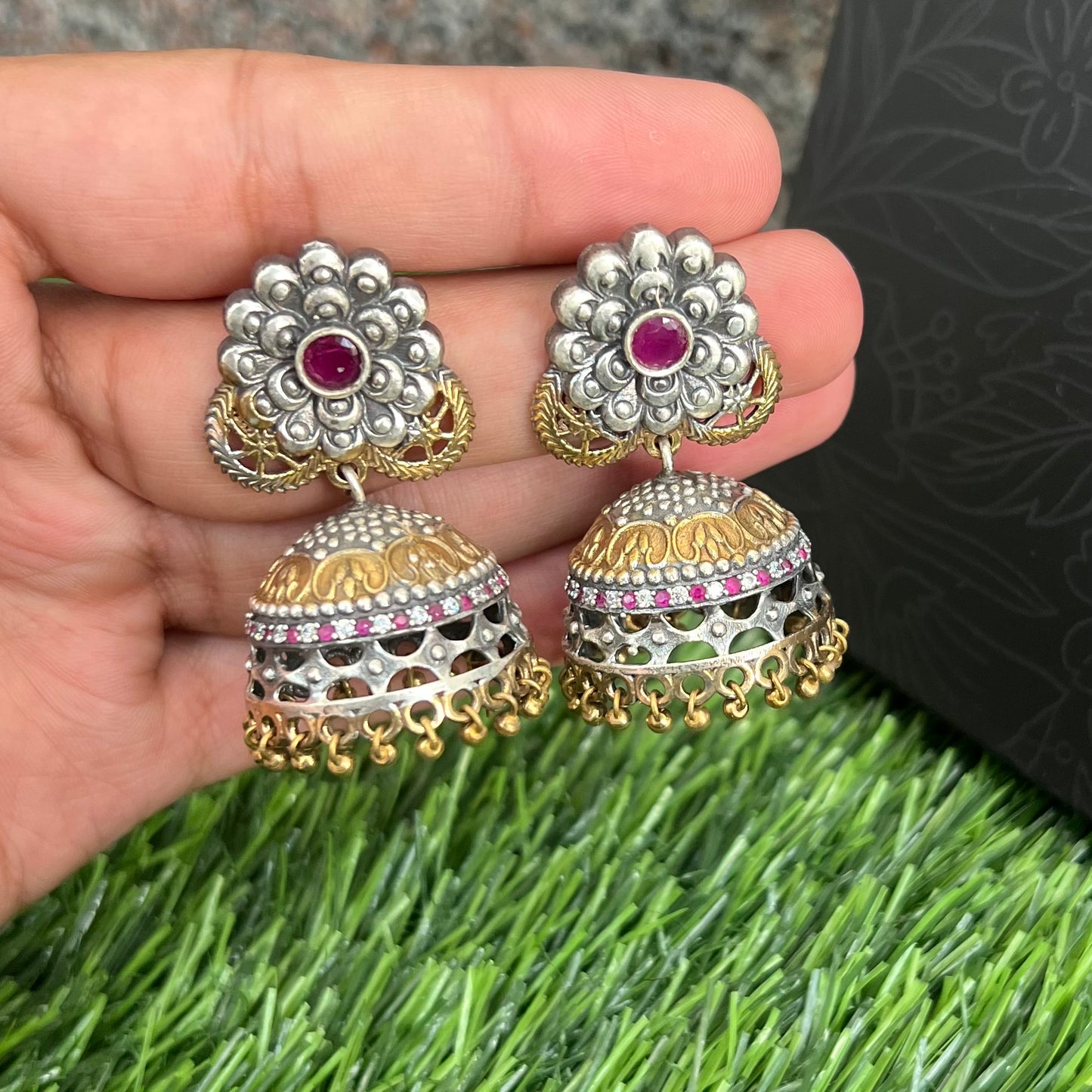 Beautiful Dual Tone Jhumkas
