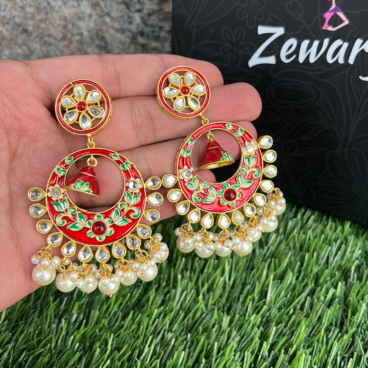 Handmade Meenakari Chandbali