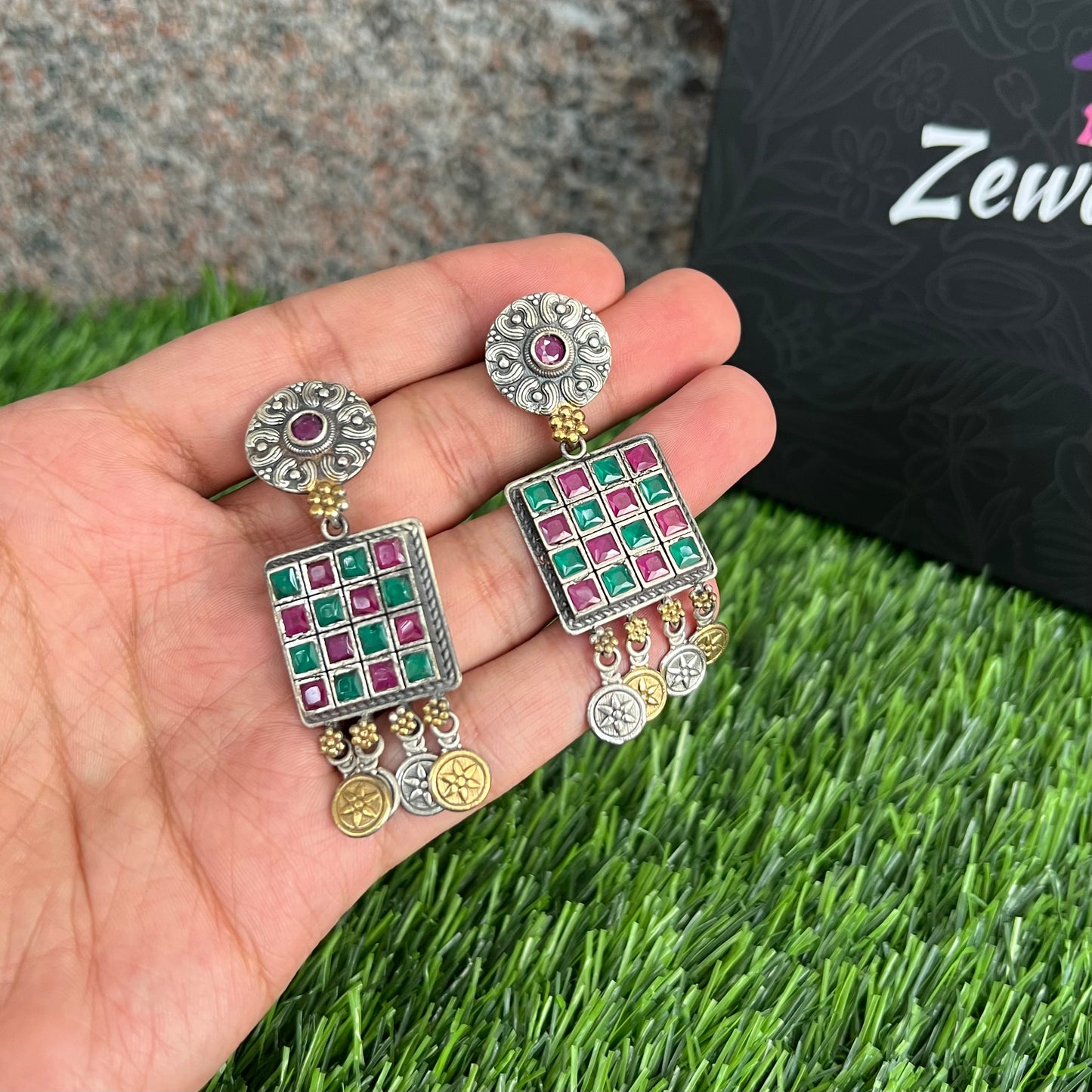 Classic RubyGreen Earrings