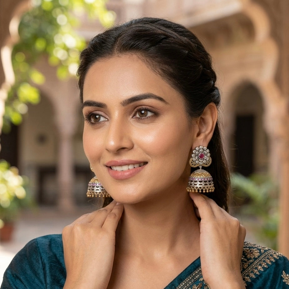 Beautiful Dual Tone Jhumkas