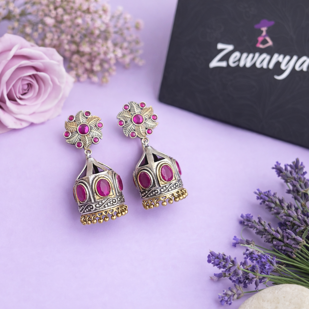 Dual Tone Festive Jhumkas