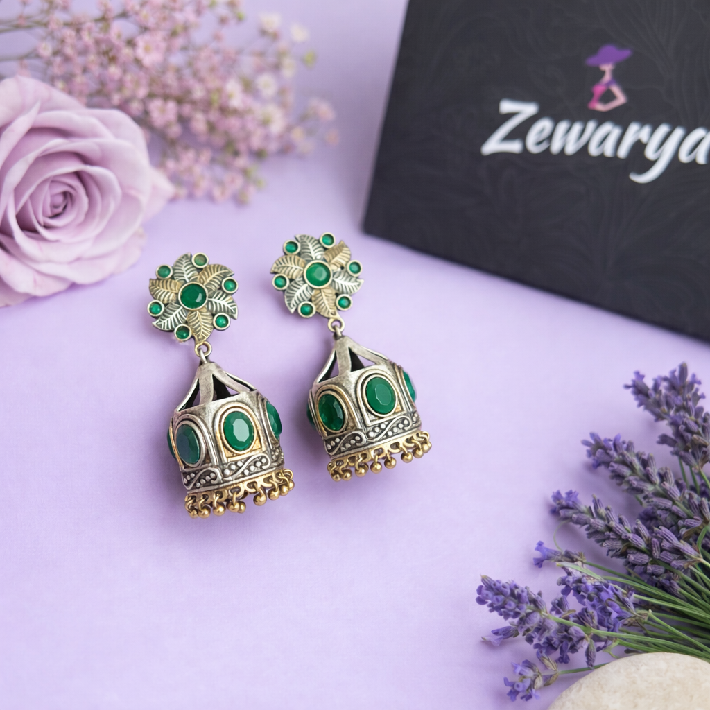Dual Tone Festive Jhumkas