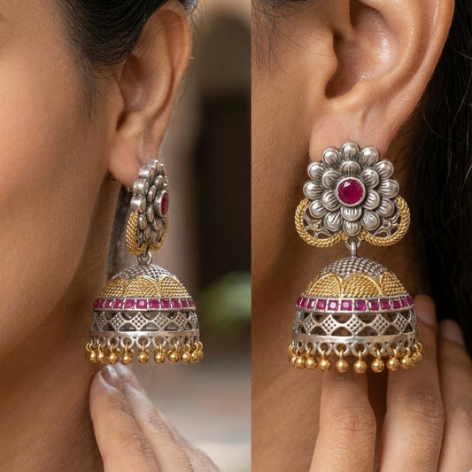 Beautiful Dual Tone Jhumkas