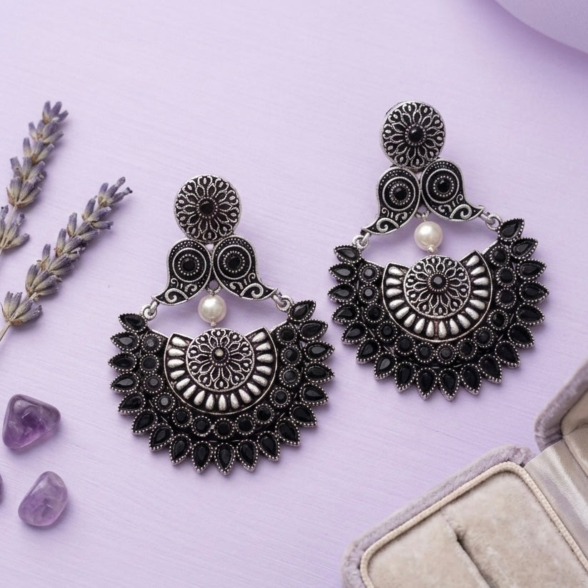 Black Chand Earrings