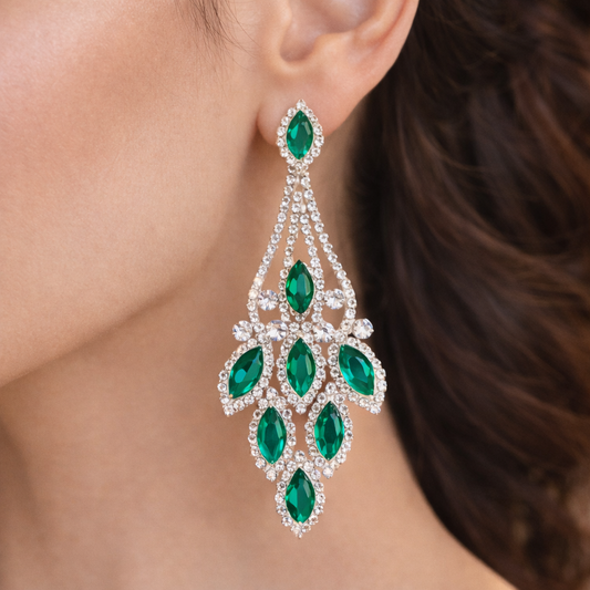 Sparkling Ruby/Emerald Earrings