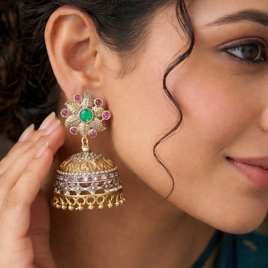 Handmade Leaf Jhumkas