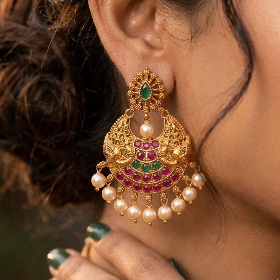 Antique Peacock Earring