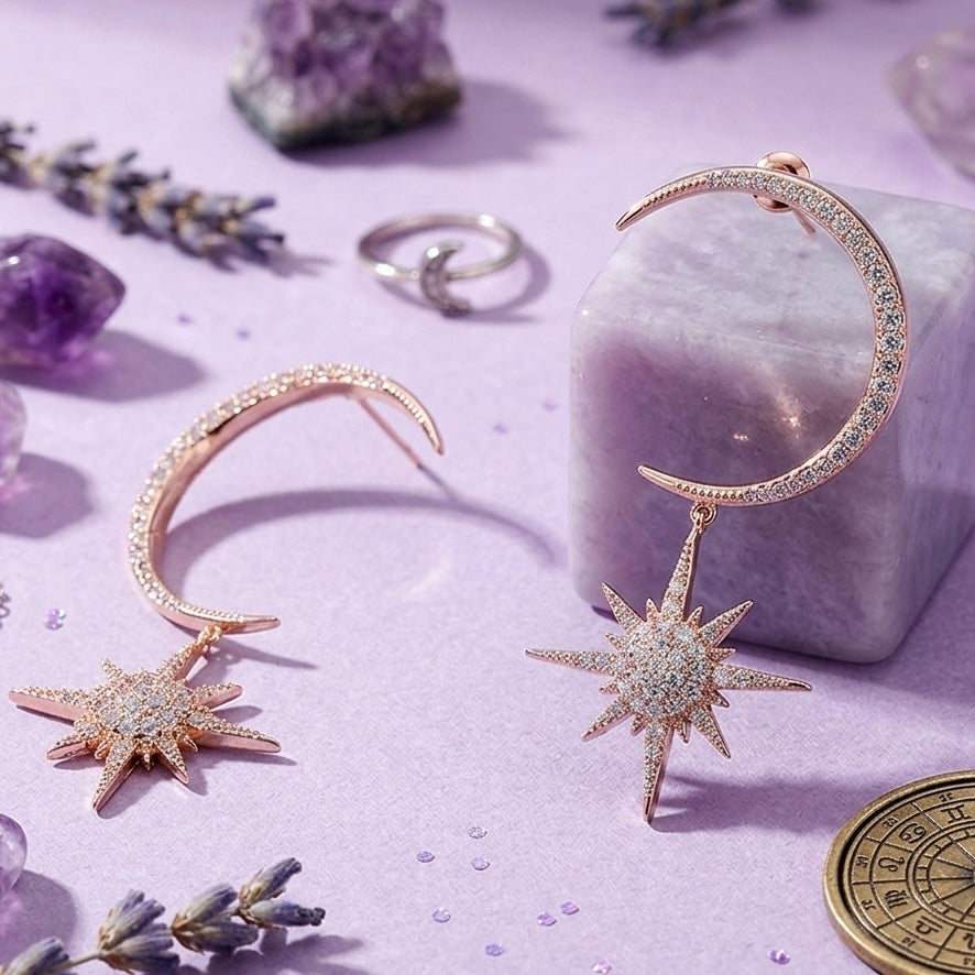 Star Moon Earrings