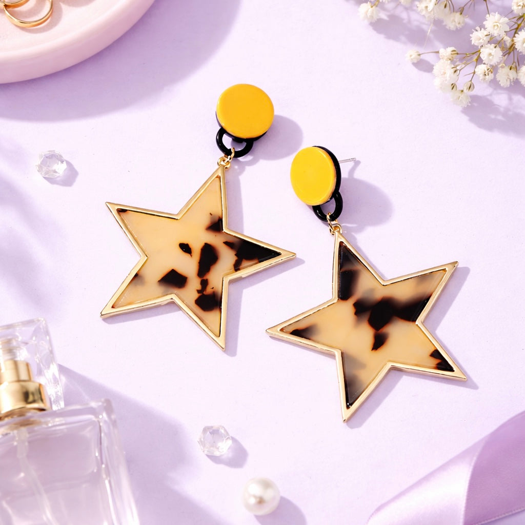 Leopard Star Earrings