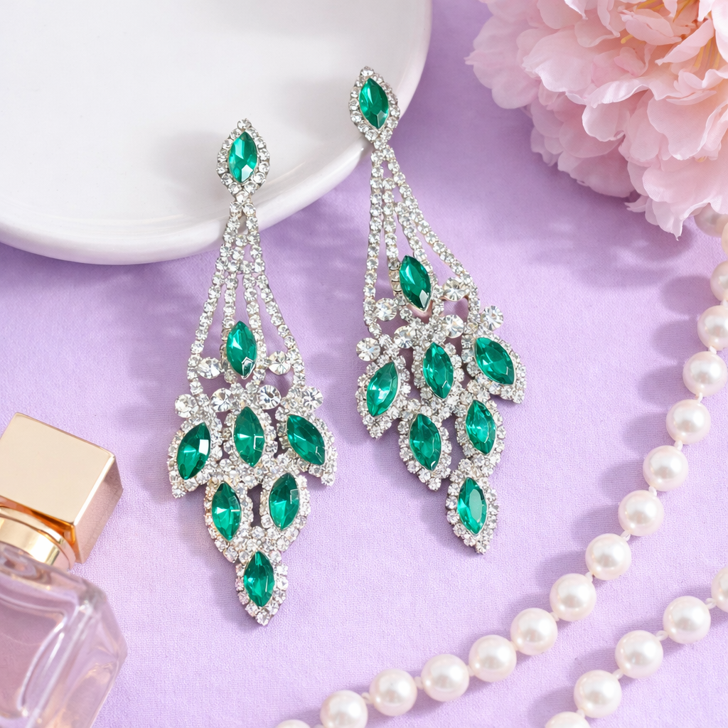 Sparkling Ruby/Emerald Earrings