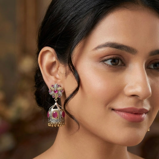 Dual Tone Festive Jhumkas
