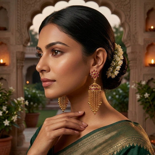 Antique Ruby Jhumkas