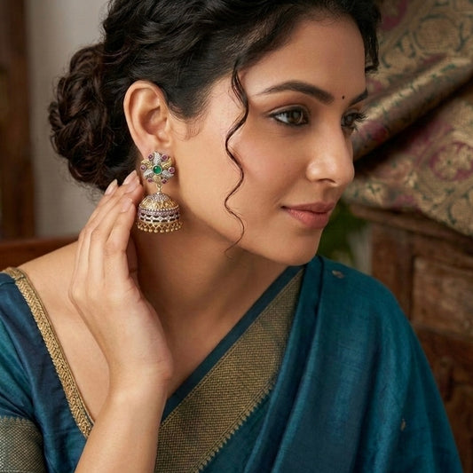 Handmade Leaf Jhumkas