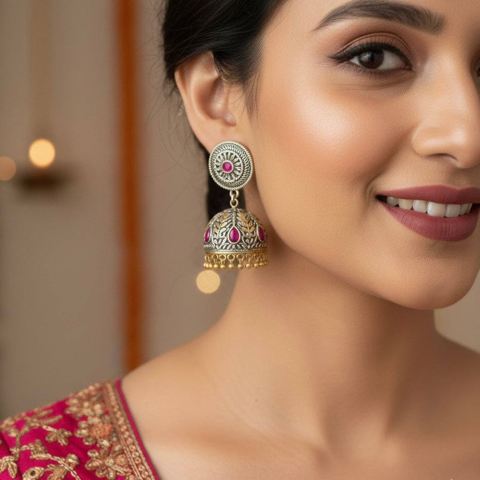 Classic Two Tone Plating Jhumkas