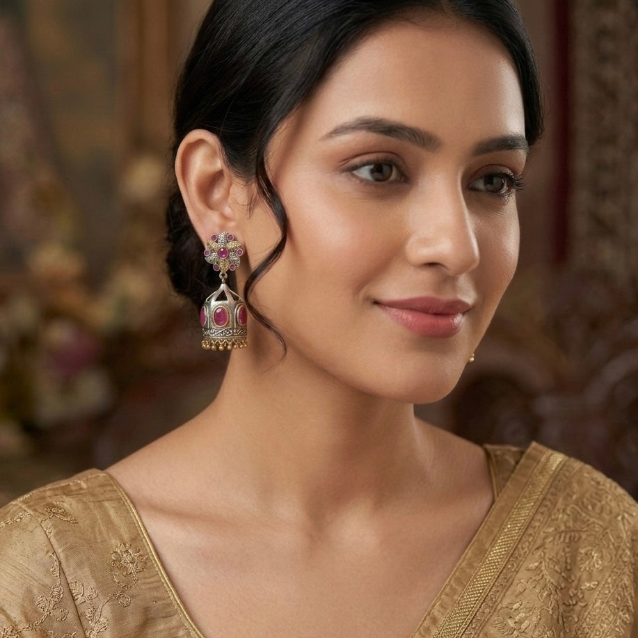 Dual Tone Festive Jhumkas