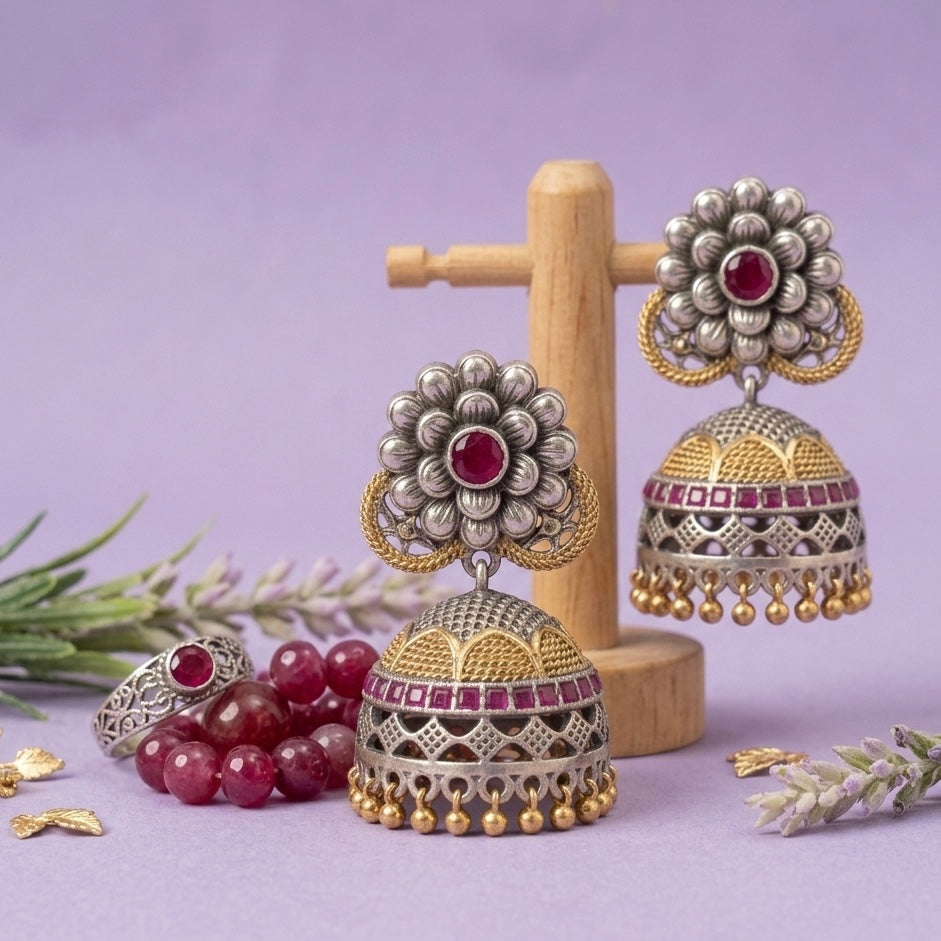 Beautiful Dual Tone Jhumkas