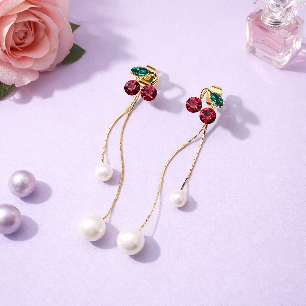 925 Cherry Earrings