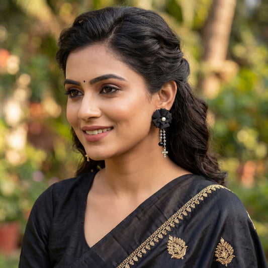 Vintage Fabric Flower Earring