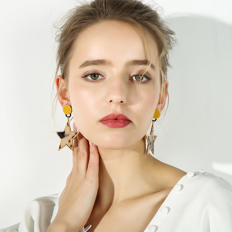 Leopard Star Earrings