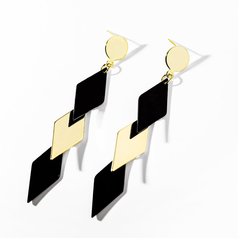 925 Black Drop Earrings