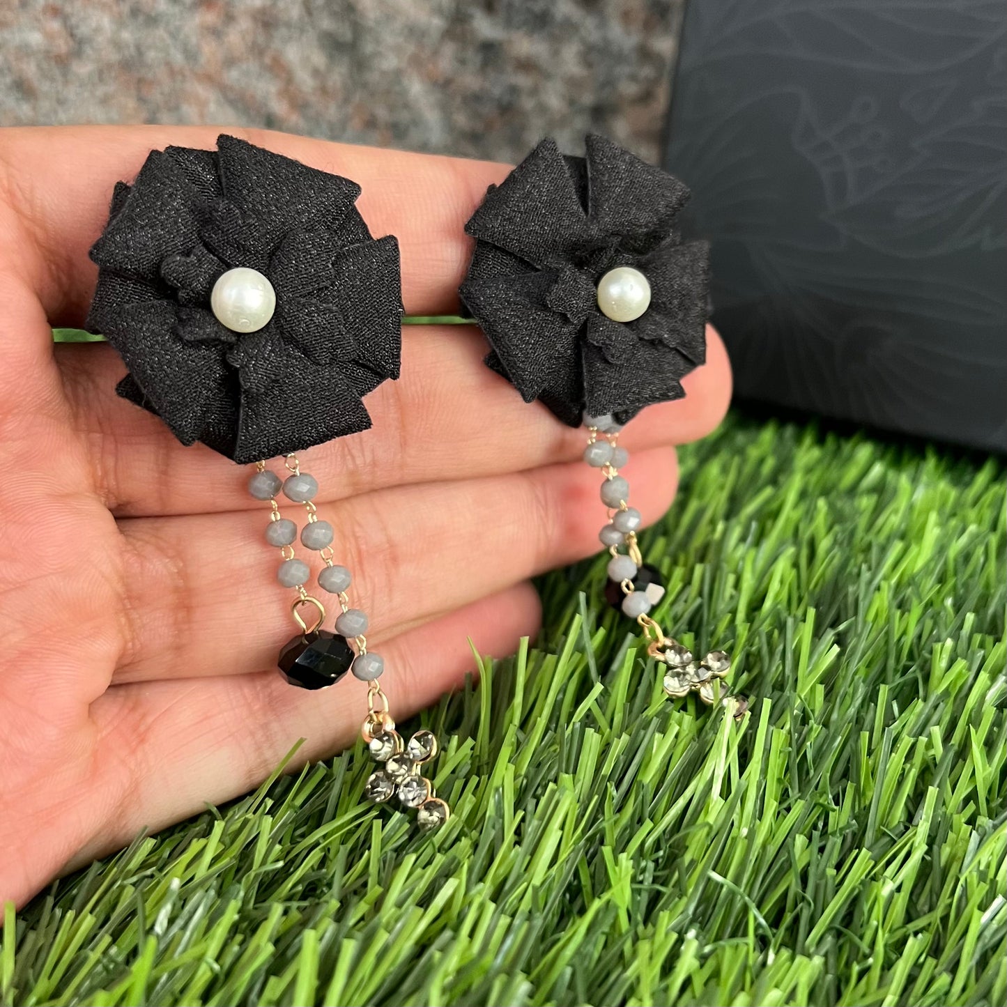 Vintage Fabric Flower Earring