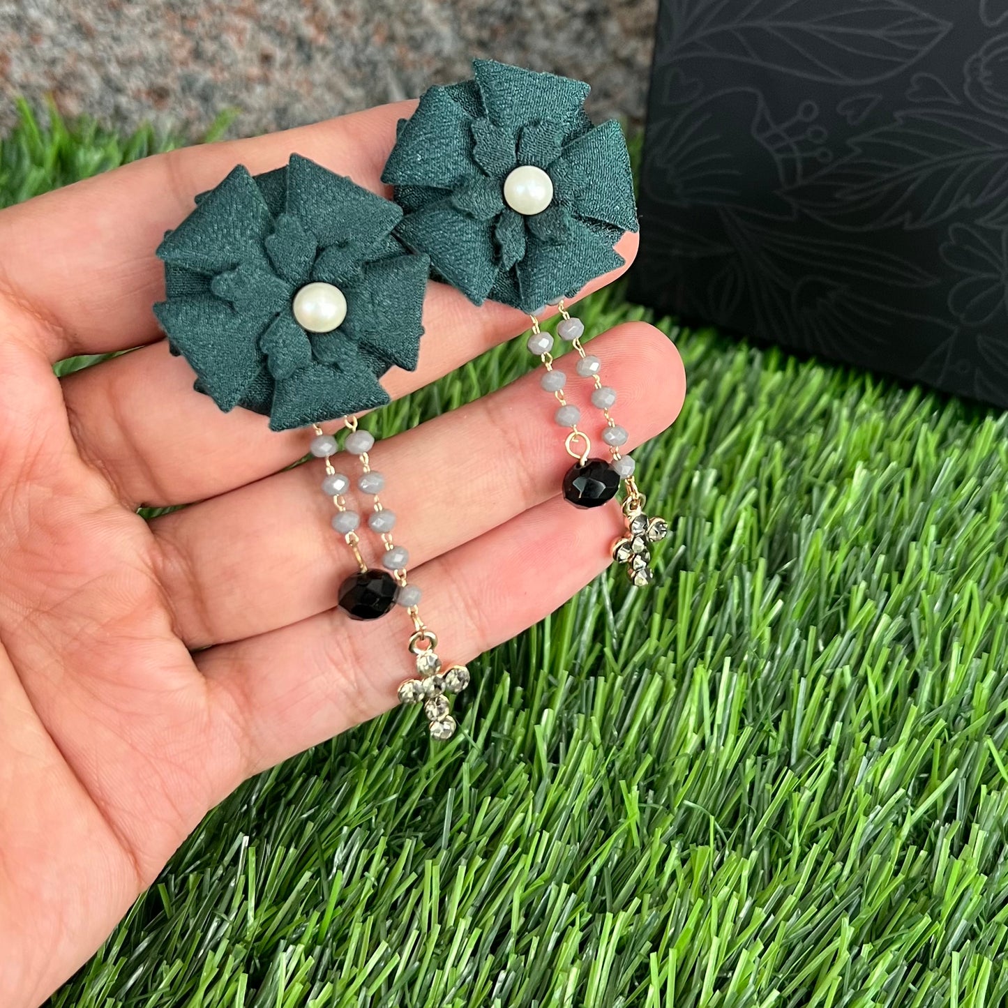 Vintage Fabric Flower Earring