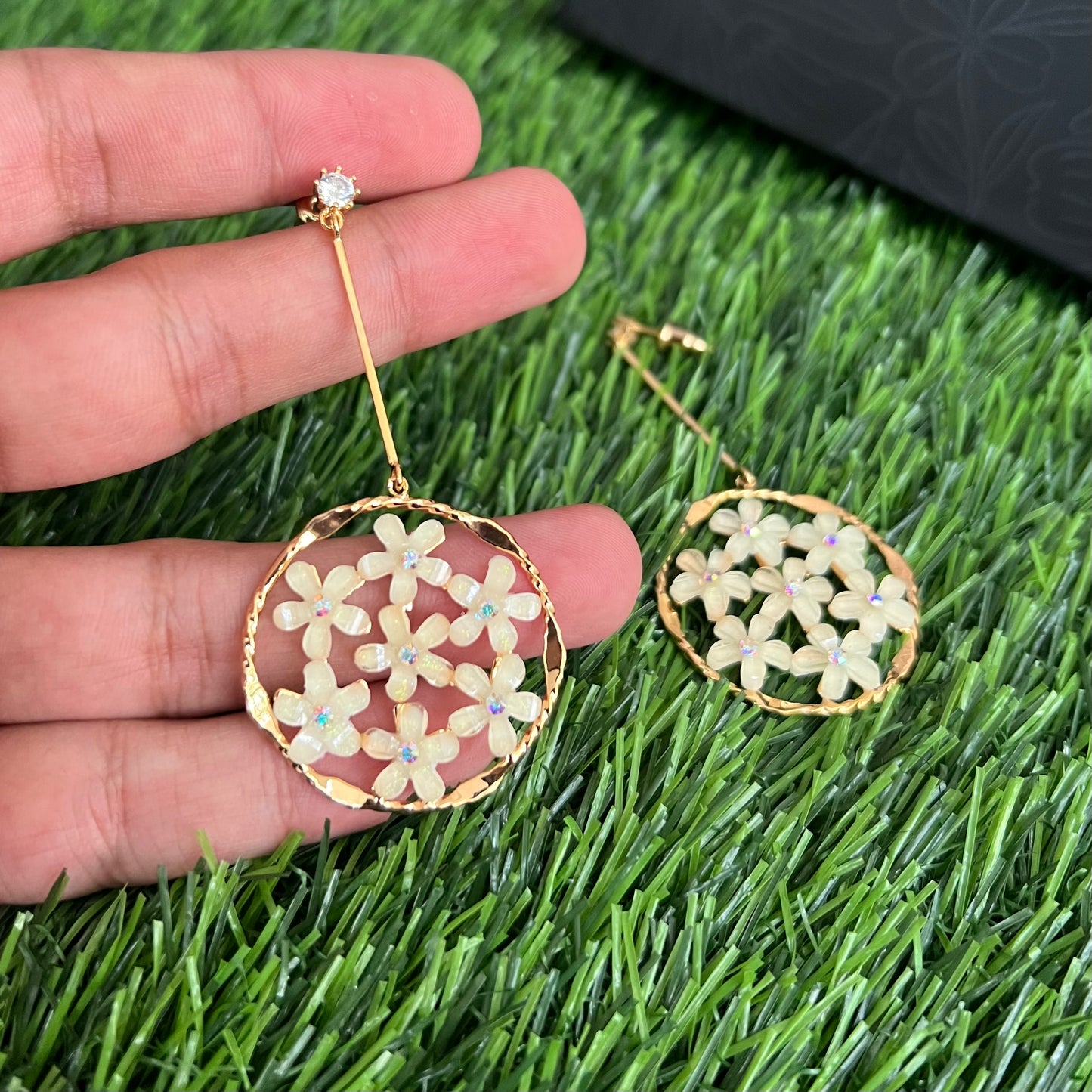 Gold Plated Flower Earrings
