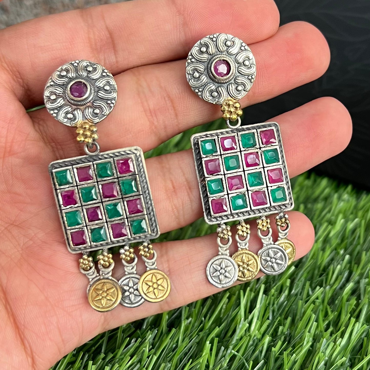Classic RubyGreen Earrings