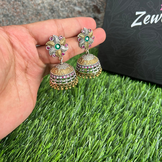 Handmade Leaf Jhumkas