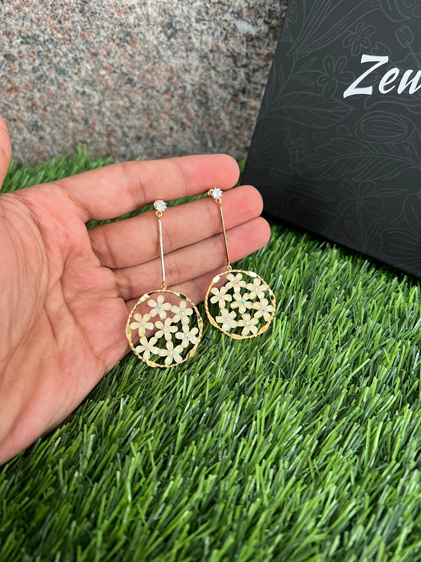 Gold Plated Flower Earrings
