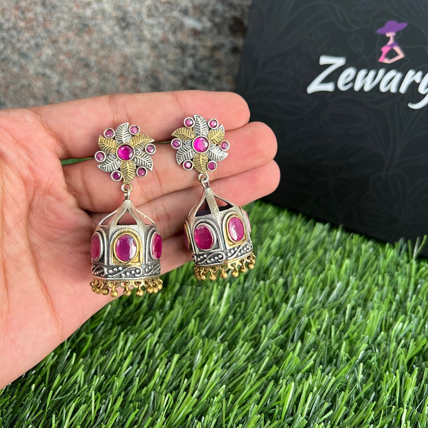 Dual Tone Festive Jhumkas