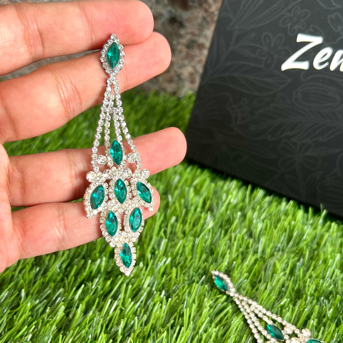 Sparkling Ruby/Green Earrings