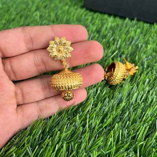 Gold Plated Flower Jhumkas