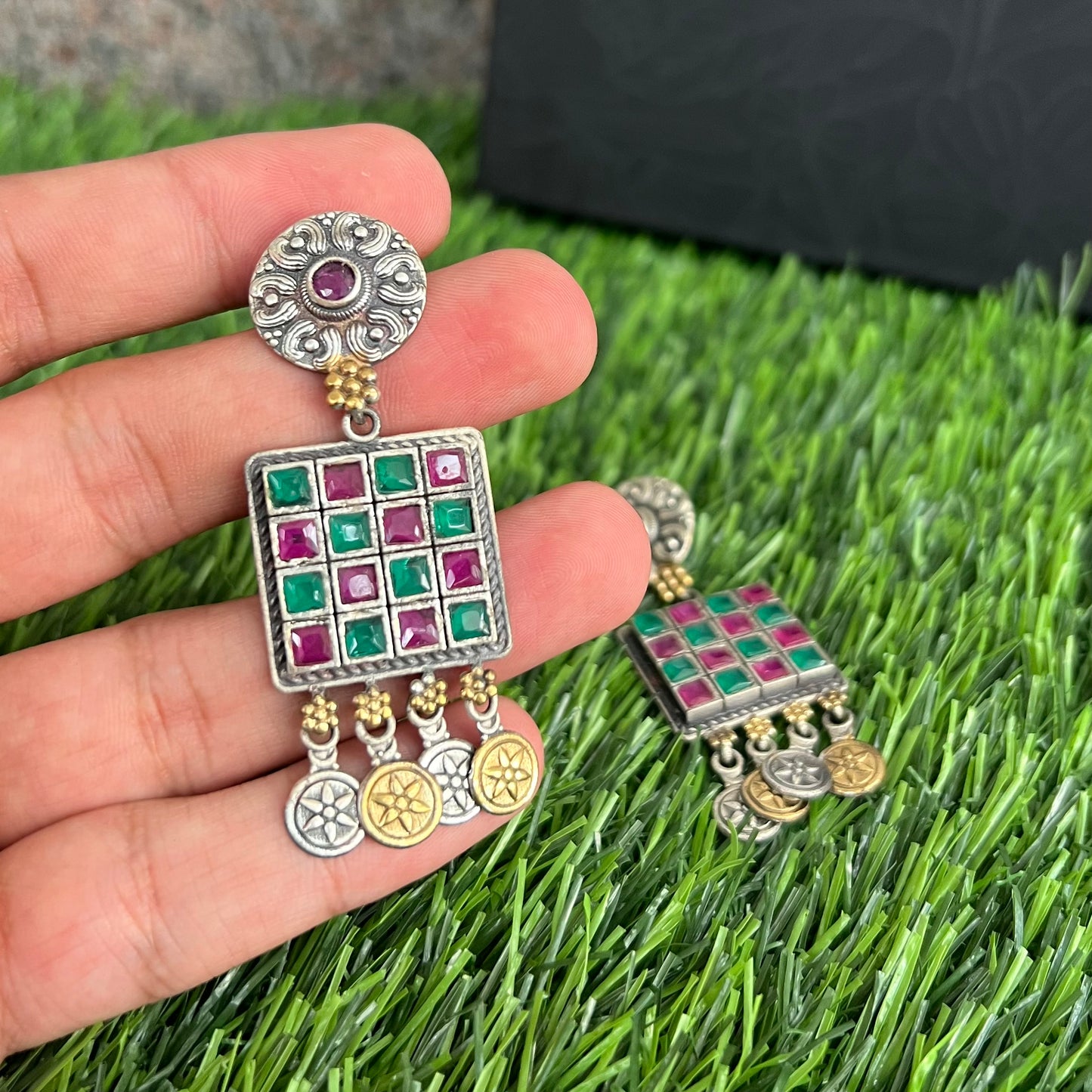 Classic RubyGreen Earrings