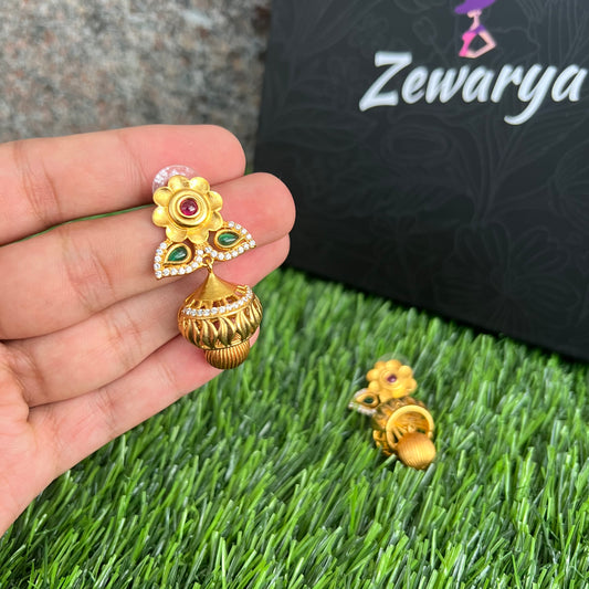 Antique Jhumkis With Gold Plating