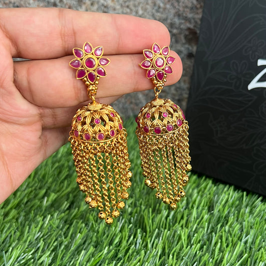 Antique Ruby Jhumkas