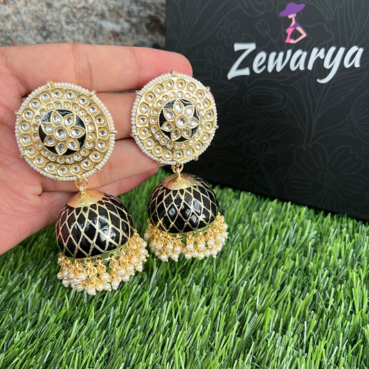 Black Oversized Jhumkas