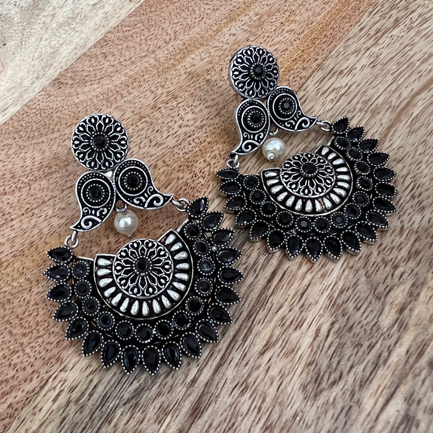 Black Chand Earrings