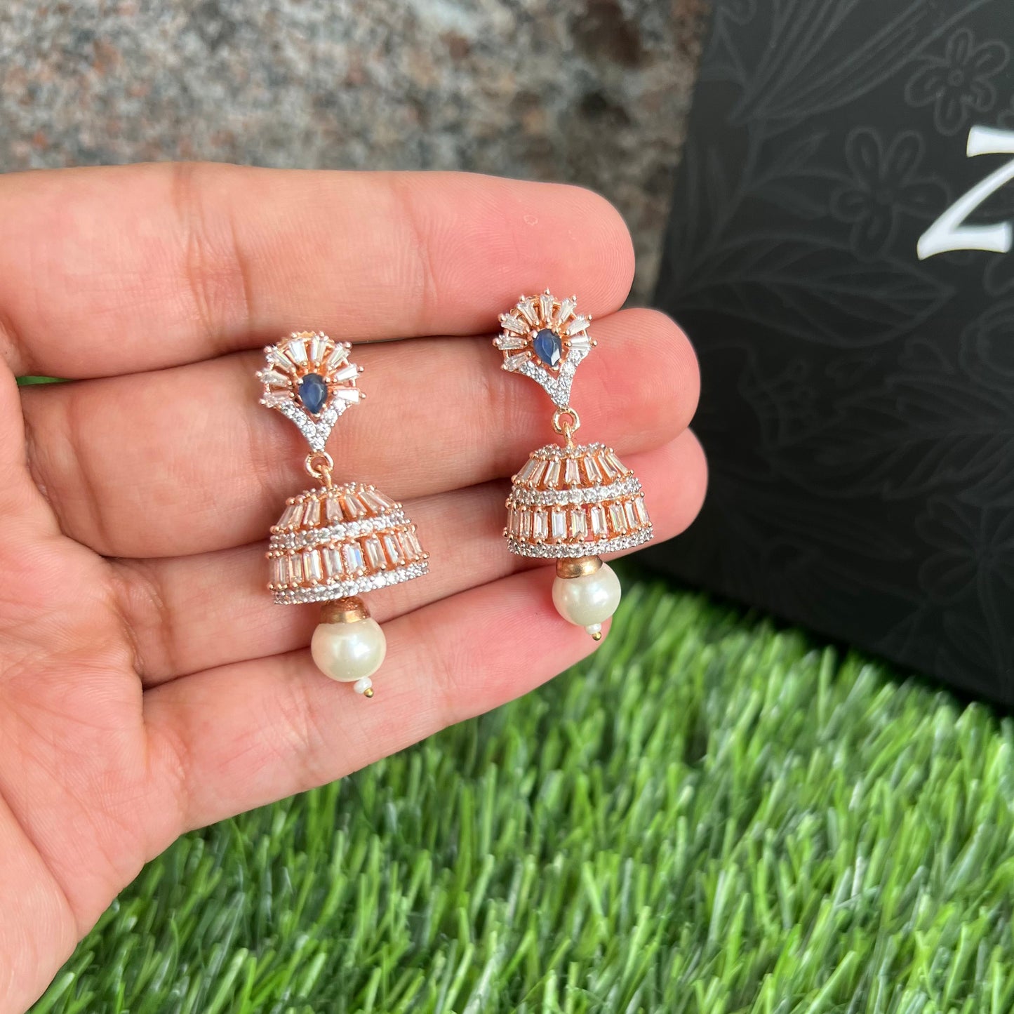 Handmade Cz Jhumkas